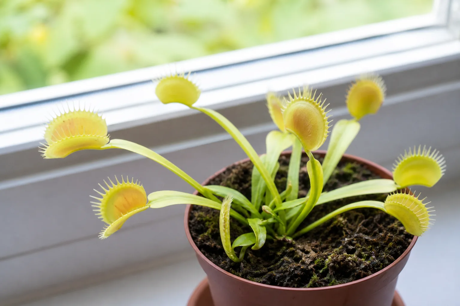 Yellow Leaves on Venus Flytrap - visible symptom on the plant