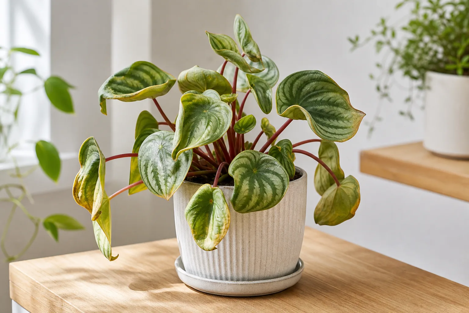 Water Stress on Watermelon Peperomia - visible symptom on the plant