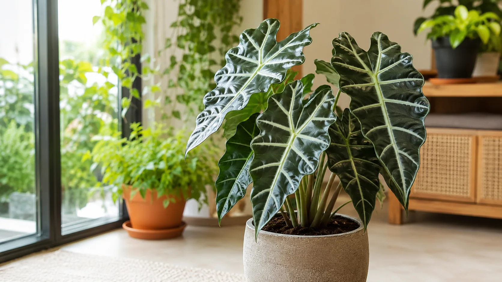Alocasia Polly elephant ear houseplant