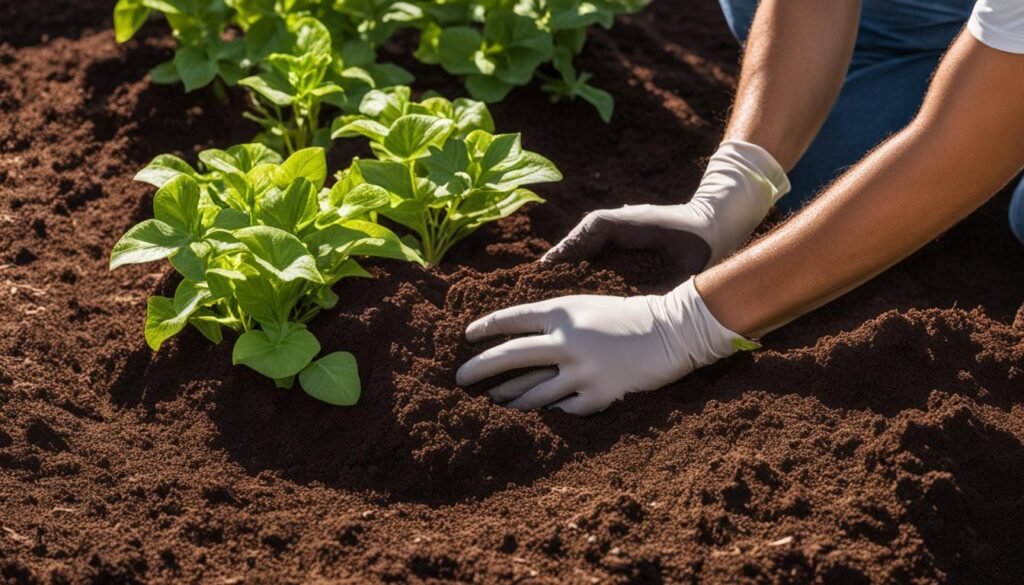 Applying Mulch for Petunia Care