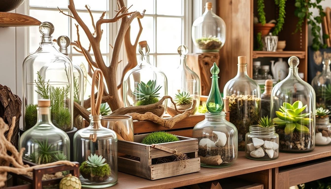 DIY Thrift Store Terrarium display ideas