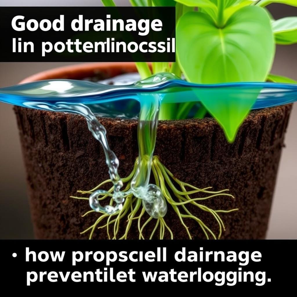 Demonstration of good drainage in potting mix