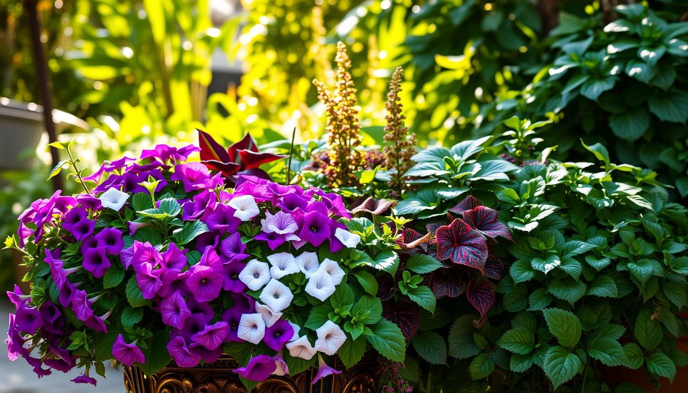 Foliage Plants with Petunias
