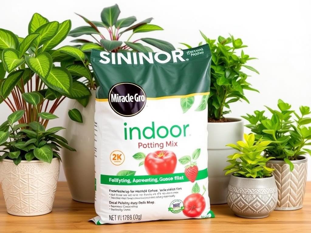 Miracle-Gro Indoor Potting Mix with houseplants
