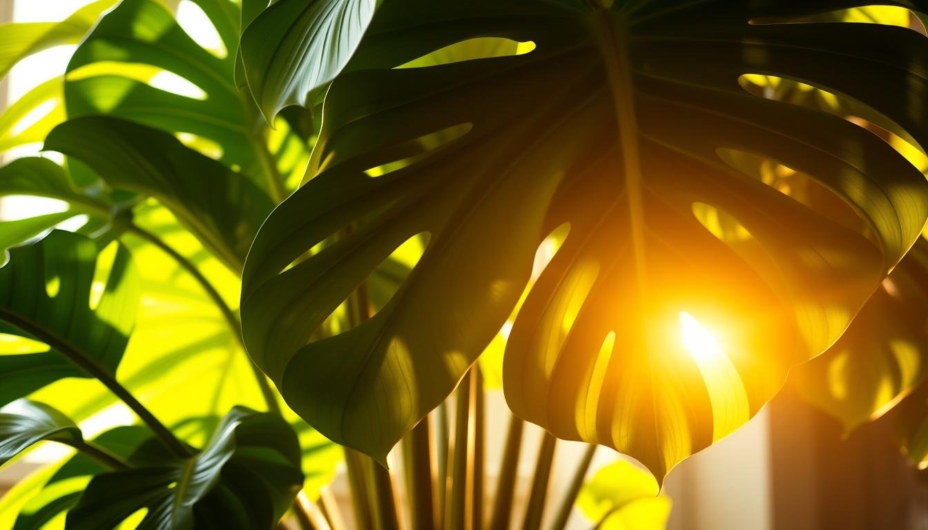 Monstera plant in optimal lighting conditions