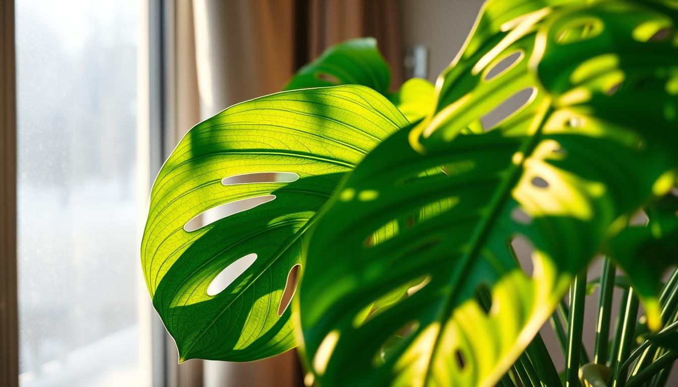Monstera thriving in winter