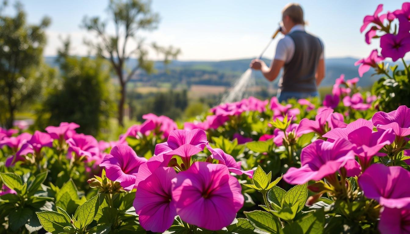 Petunia garden maintenance seasonal watering adjustments