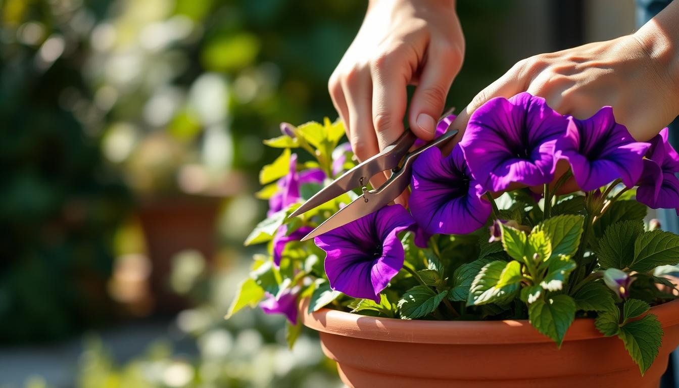 Pruning Potted Petunias