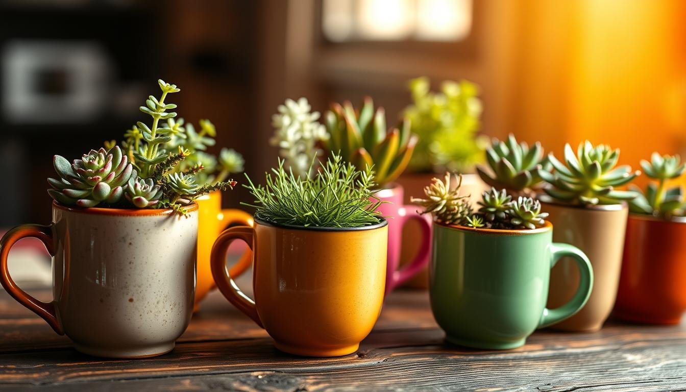 Upcycled Mug Planters