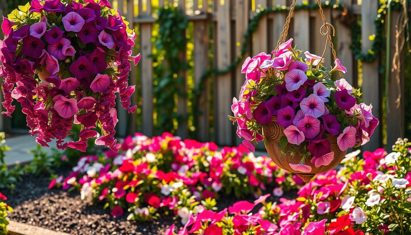 artistic petunia garden scenes