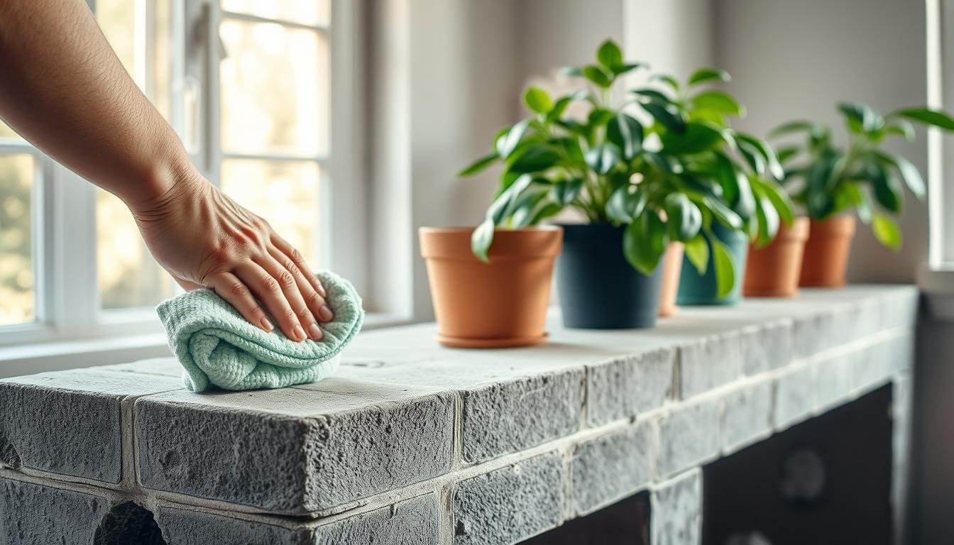 cinder block plant shelf maintenance