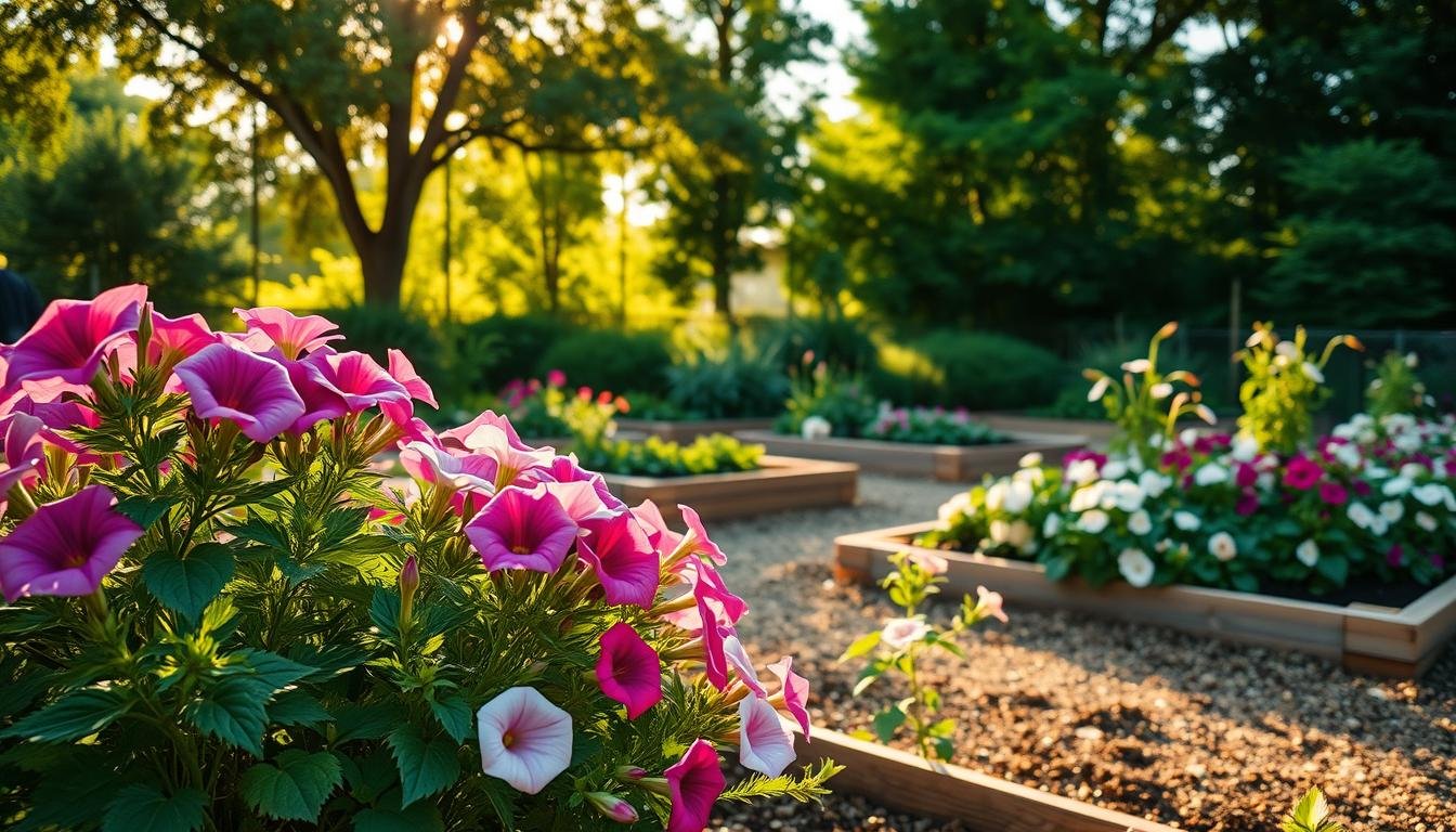 eco-friendly petunia garden