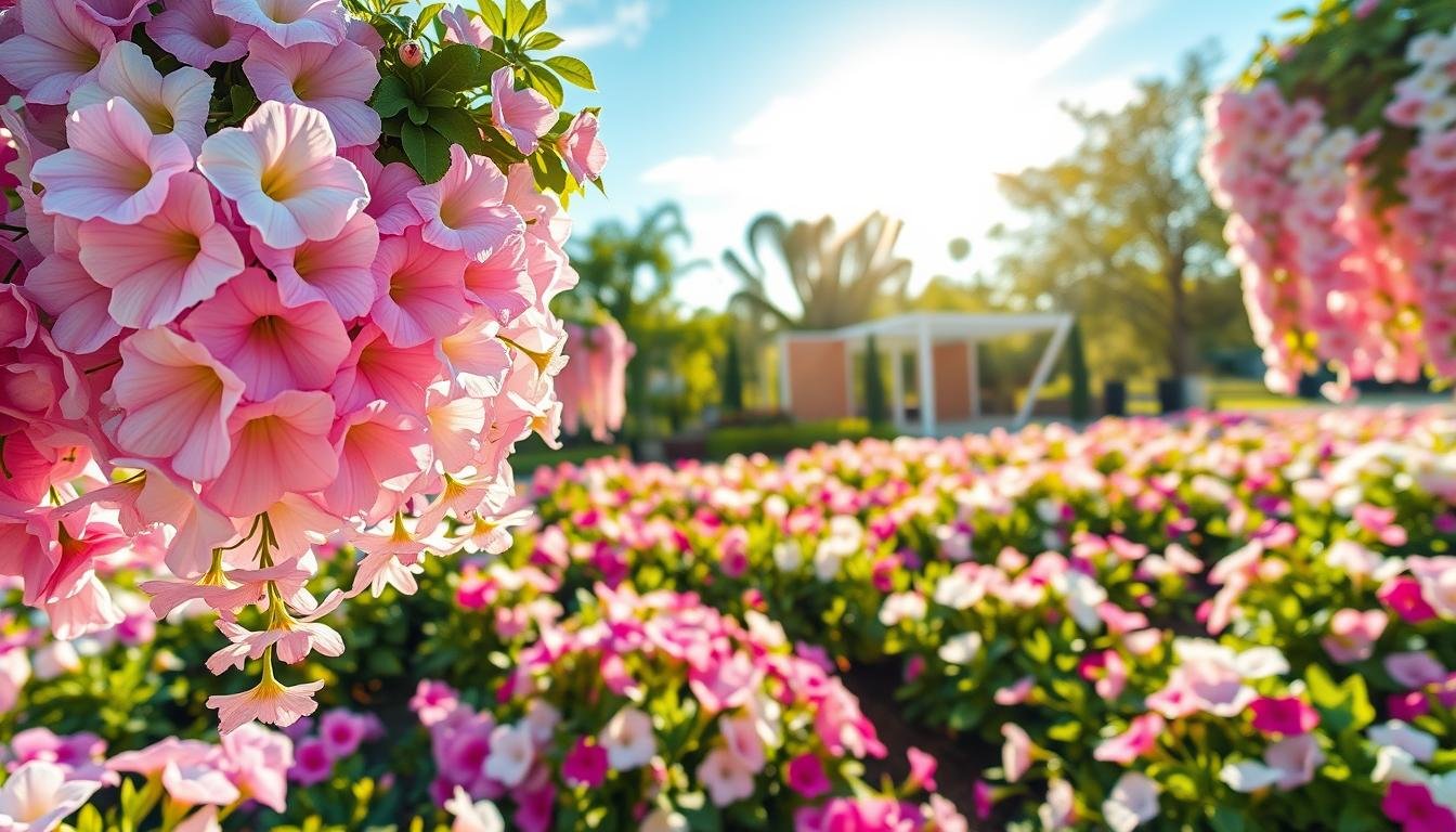 hybrid petunias in spring
