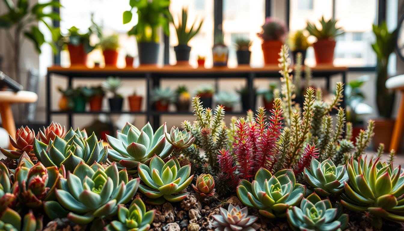 indoor succulent collection