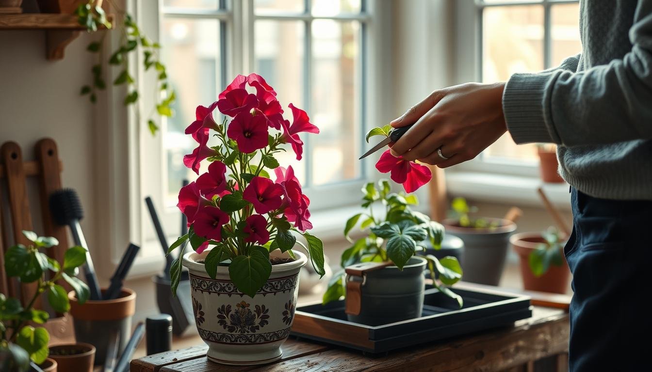 pruning petunias for winter
