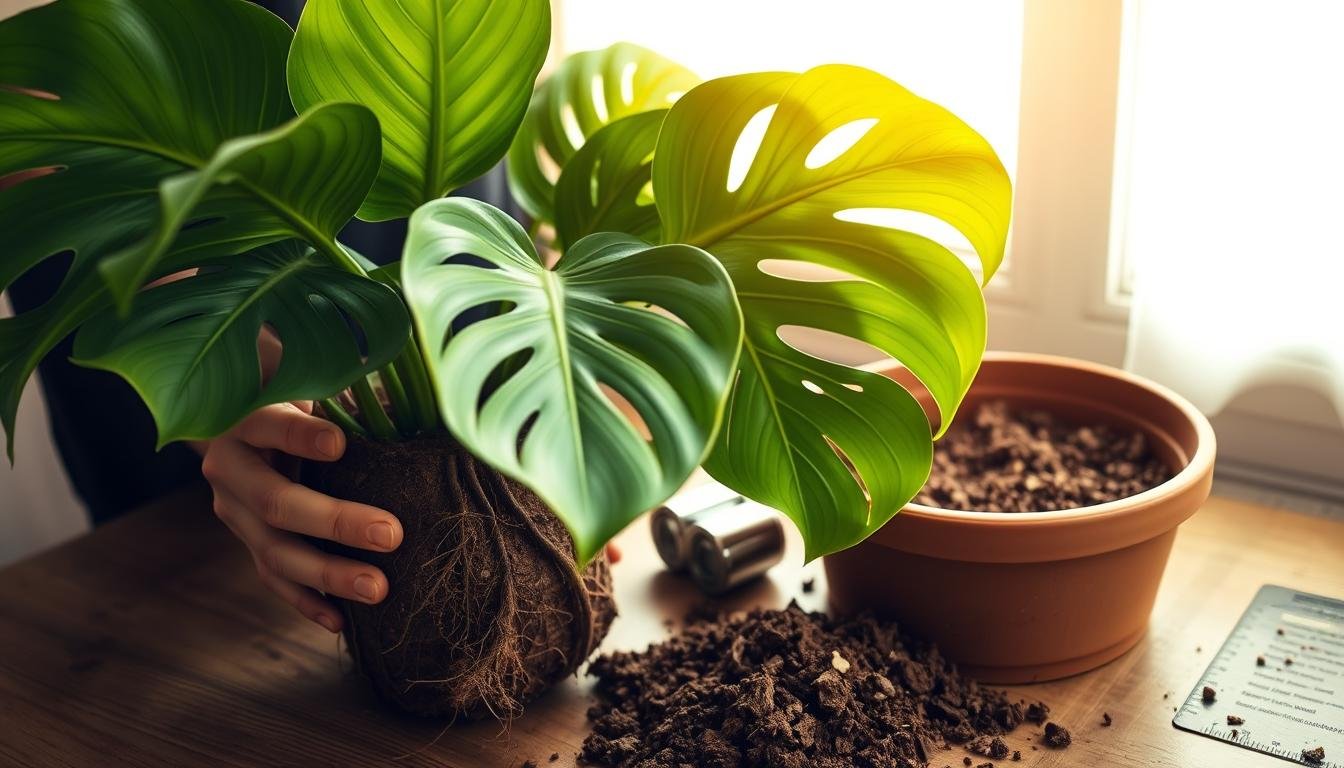 repotting monstera