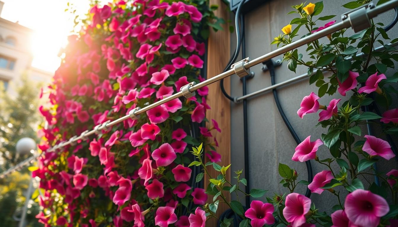 vertical petunia garden irrigation vertical petunia garden irrigation