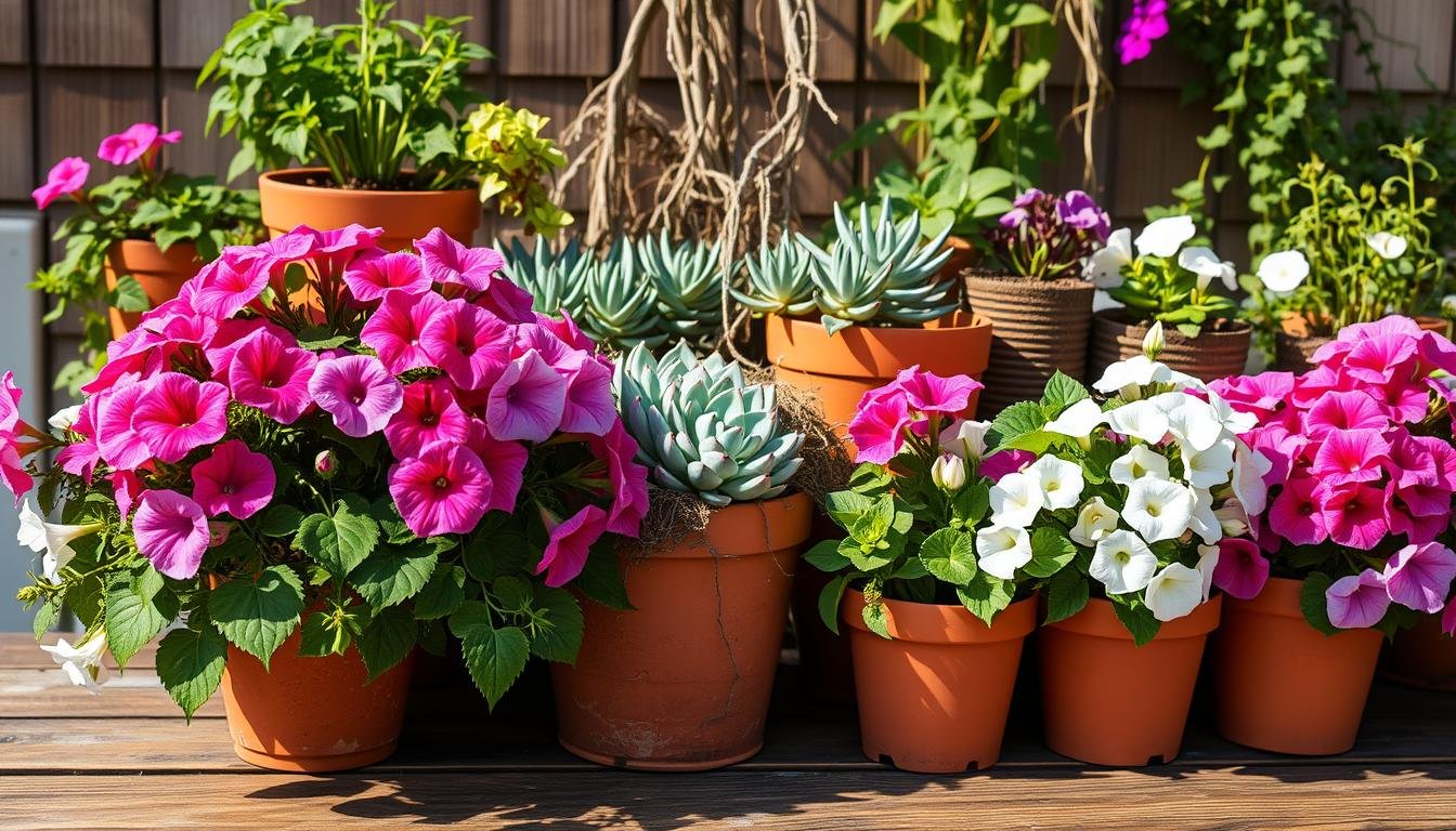 vibrant flower pots