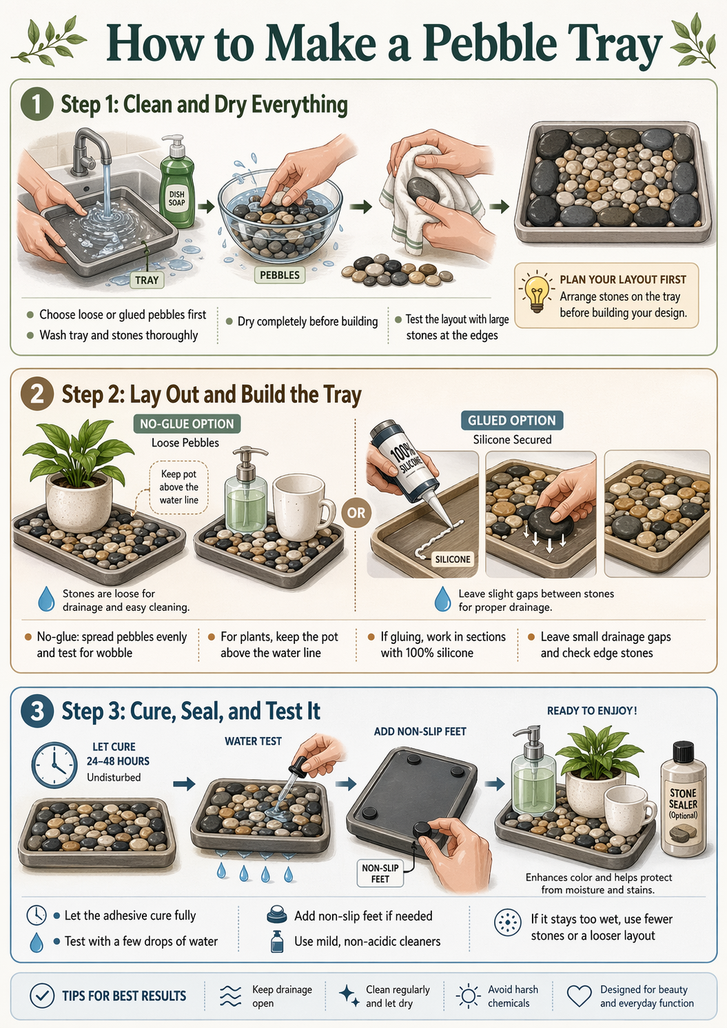 Easy DIY Pebble Tray for Bathrooms and Kitchens in 2026 3 Easy DIY Pebble Tray for Bathrooms and Kitchens in 2026